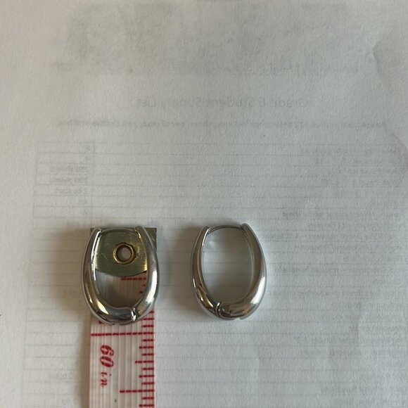 Silver Tone Drop Shape Earrings - Picture 6 of 8